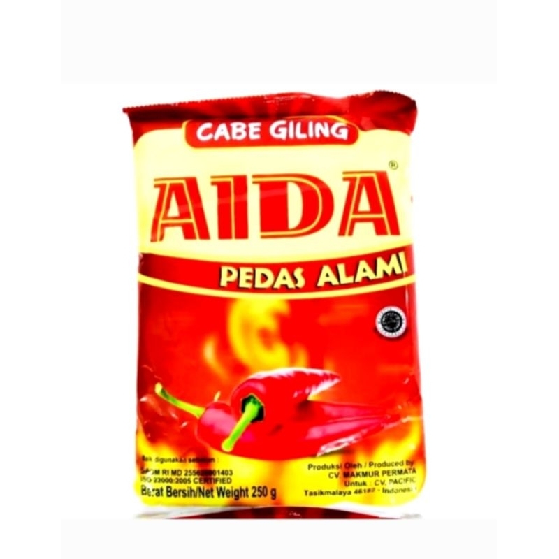 

bubuk cabai AIDA / cabe giling 250gr SALE ( exp 21 des 2024 )