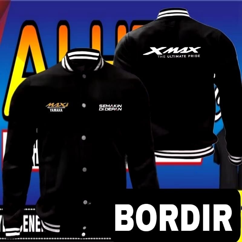 Jaket bordir Yamaha X-Max jaket Yamaha X-Max jaket varsity Yamaha X-Max jaket baseball Yamaha X-Max 