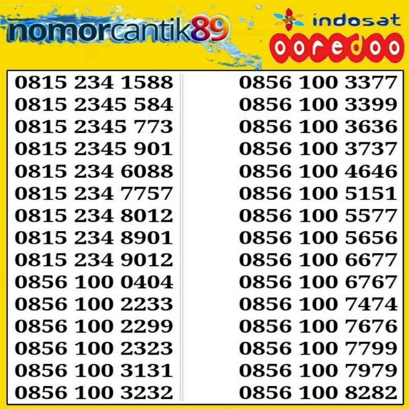 Nomor cantik indosat kartu indosat