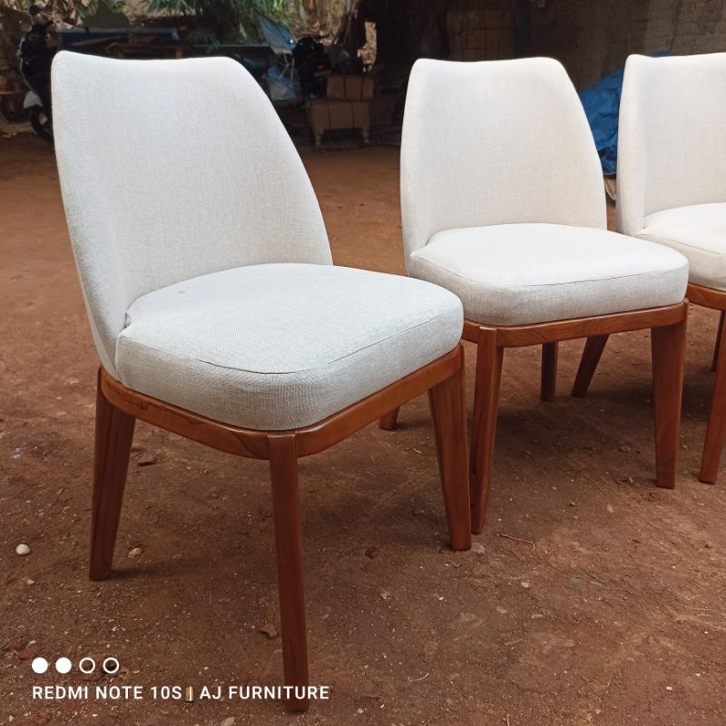 kursi makan kursi teras tamu kayu jati minimalis bantalan