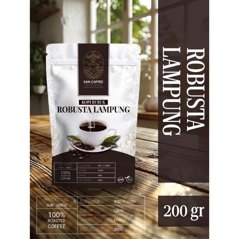 

kopi Robusta Lampung San Coffee 200gr (kualitas premium)