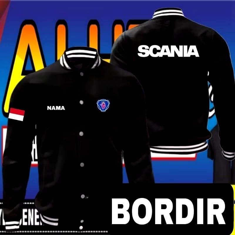 Jaket bordir Scania jaket Scania jaket varsity Scania jaket baseball Scania jaket kerja Scania jaket