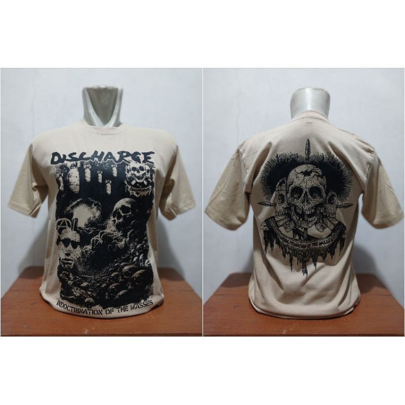 KAOS BAND PUNK DISCHARGE WARNA CREAM