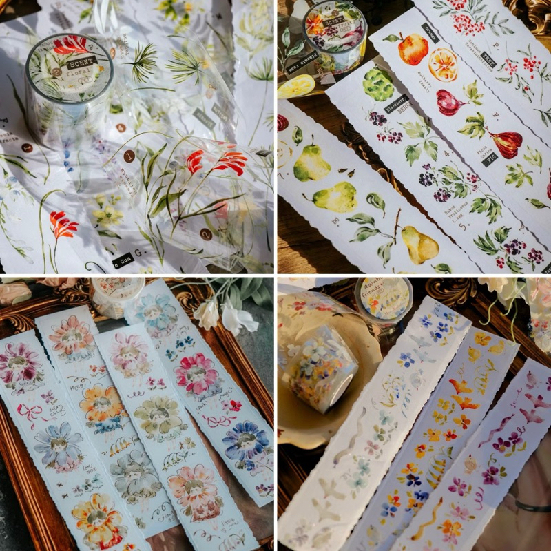 

Meow Illustration Washi and PET Tape - Scent Floral / Scent Fruity / Flower Girls / Rainbow Friends
