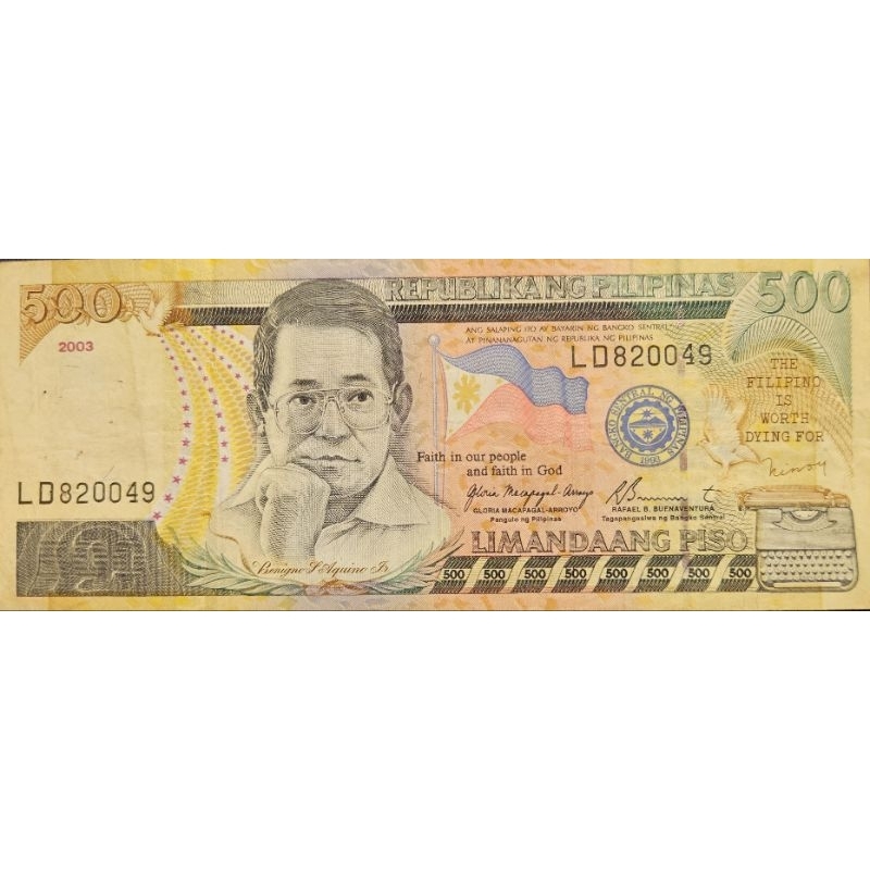 Uang Asing Negara Philipina /filipina nominal 500 Peso Original 100% Kertas Utuh Renyah