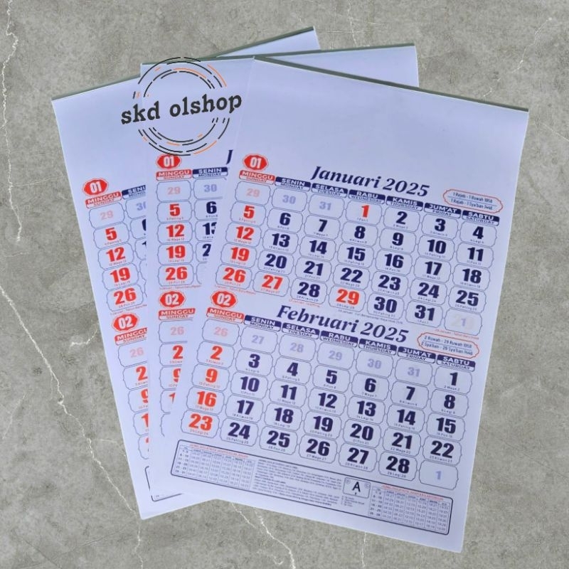 

Kalender kerja tahun 2025 dwibulanan BO 6 lembar 2 bulanan 32x48 cm(terima casrume cetak merek)