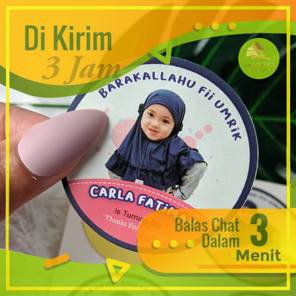 

2-4 Sadewa Sticker Ulang Tahun Stiker Label Ultah Anak Bulat Stiker Undangan Ulang Taun