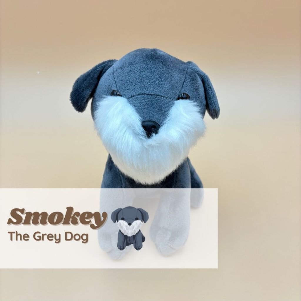 Boneka Anjing Kecil Lucu - Plushie Mini Anjing Grey, Boneka Mainan Lembut, Hadiah Imut Anak