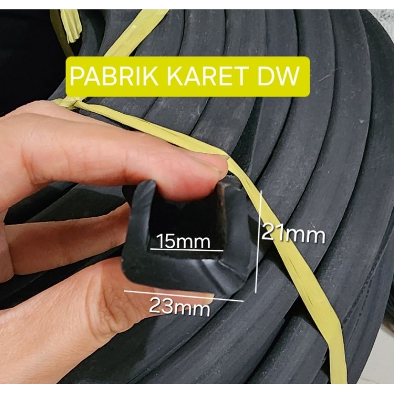 Karet List U jepit kaca 15 mm karet lis U jepit plat 15mm meteran - PABRIK KARET DW