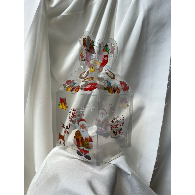 

Kotak Mika Mini Natal / Christmas Mini Hamper Snack Box / Gable Box Bening