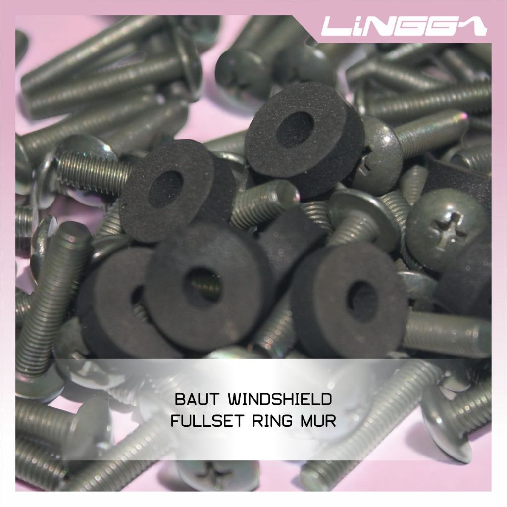 Baut set M5 Ring karet Pengencang Visor Motor