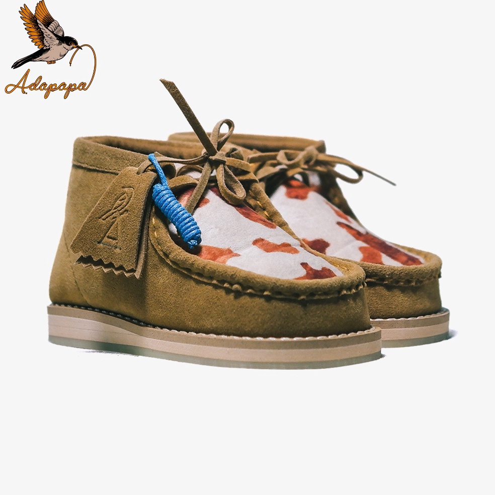 KODE V43S Adapapa  Bovi Cow Brown High Sepatu Anak Suede Wallabee Toddler Cewek Cowok 14 Tahun Nyama