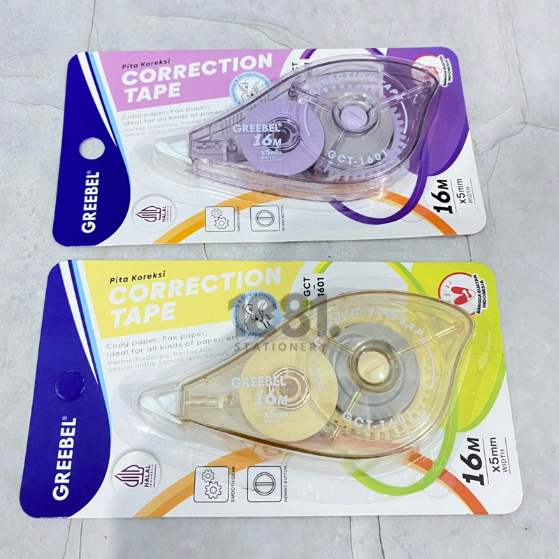 

Greebel Pita Koreksi 16M X 5MM ( GCT-1601) | Correction Tape Greebel