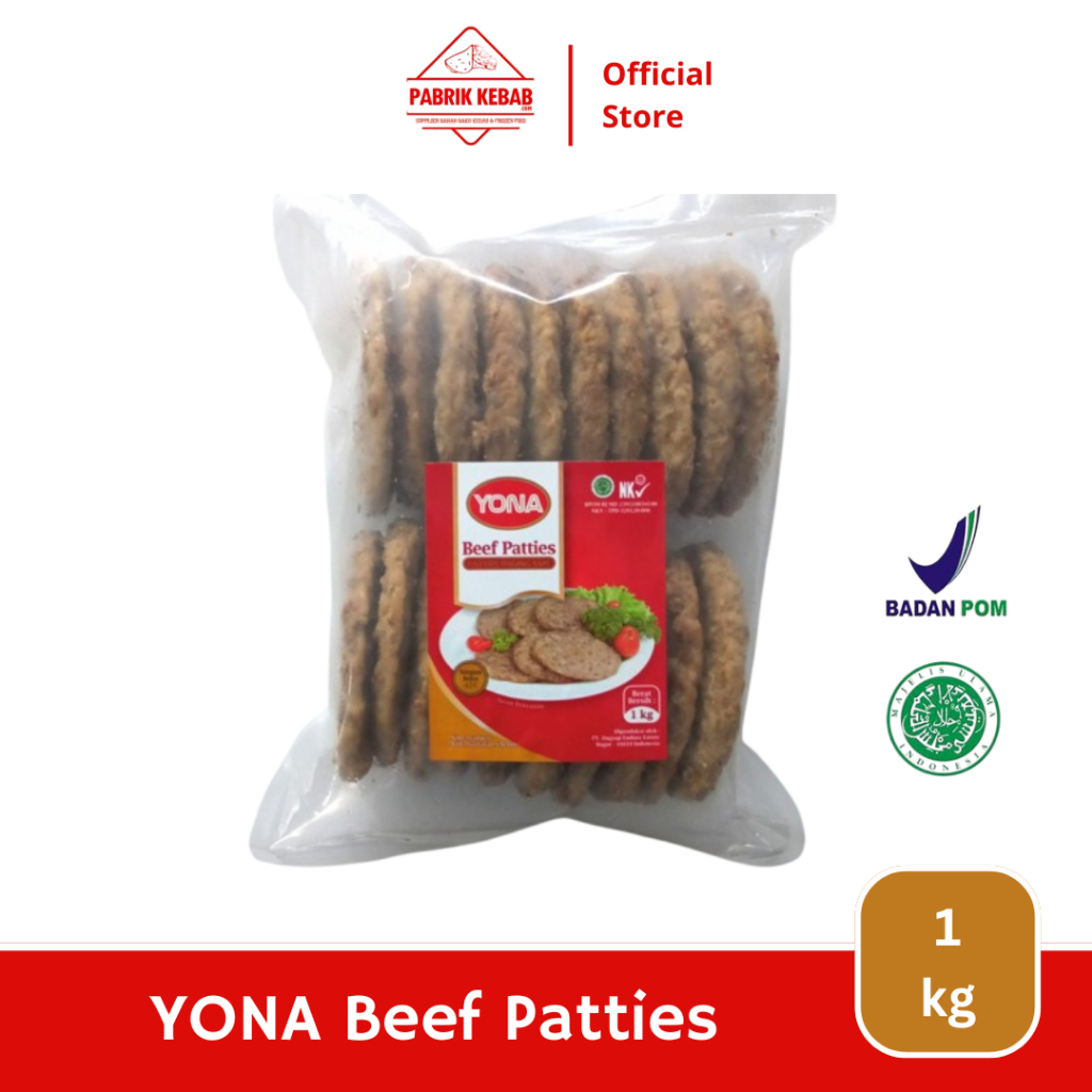 

YONA Beef Burger - Daging Burger - Beef Patties 1 Kg Isi 20