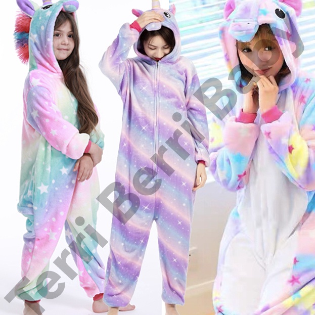 BAJU KOSTUM ONESIE UNICORN ANIMAL DEWASA ONE SIE KUDA PONI KIGURUMI BINATANG PIAMA HEWAN PIYAMA COSP