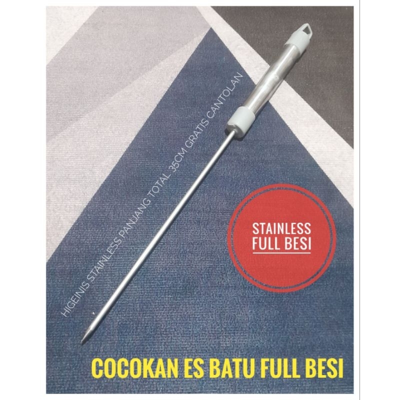 Alat Pemecah Es Batu / Tusukan Es batu Full Stainless Panjang 35 cm