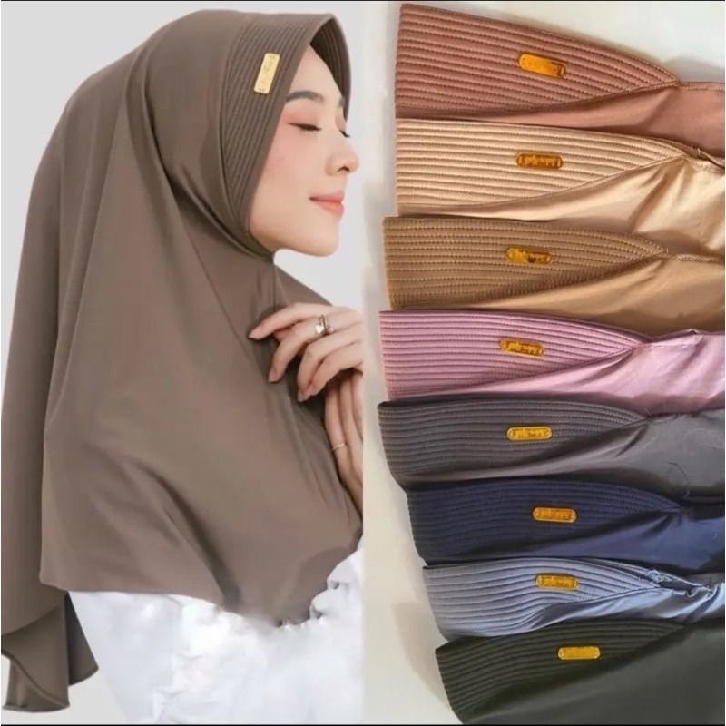 Hijab Sport Bergo Hamidah Jilbab Instan Soft Pad Nutup Dada Berlogo Akrilik Jersey Standar