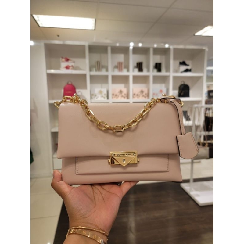 Mk cece medium flap shoulder powder blush