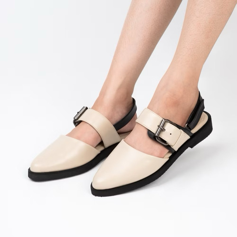 Cekhas Poppy Cream Mules Wanita