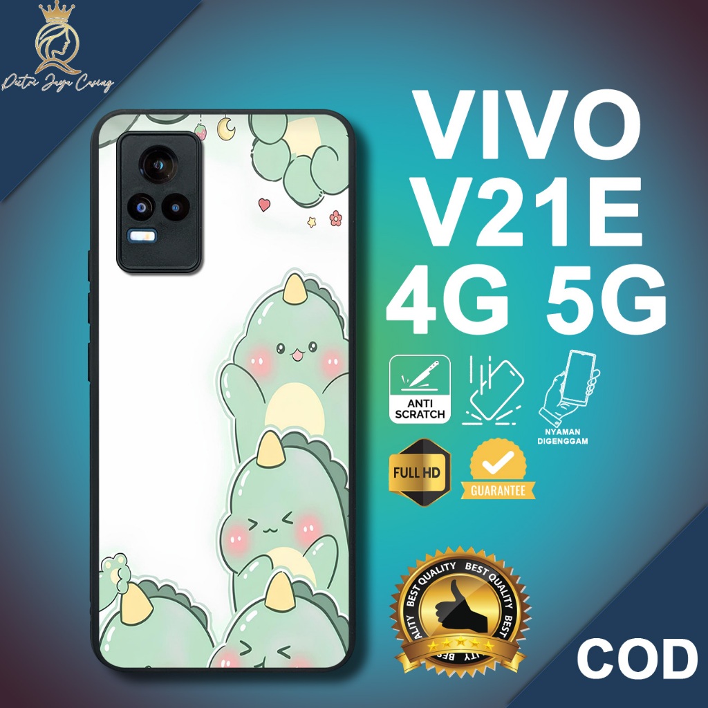Case Vivo V21E 4G Terbaru Dino Cute Casing Vivo V21E 5G Hardcase Softcase Glossy Kesing Terlaris