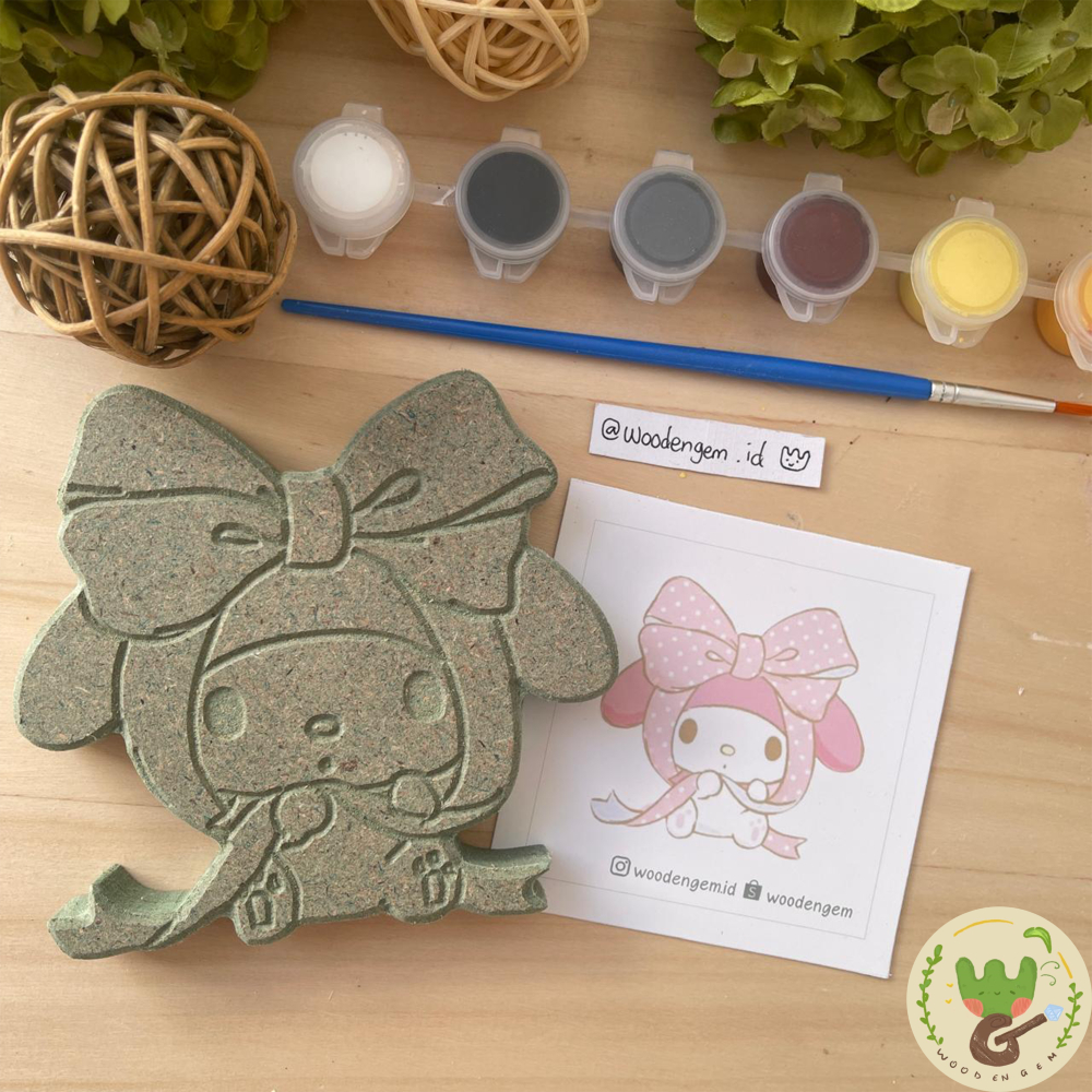 

WOODENGEM DIY Wood Painting Kit Mewarnai Melukis Mainan Anak Lucu Kayu Karakter Melody Pita Sanrio