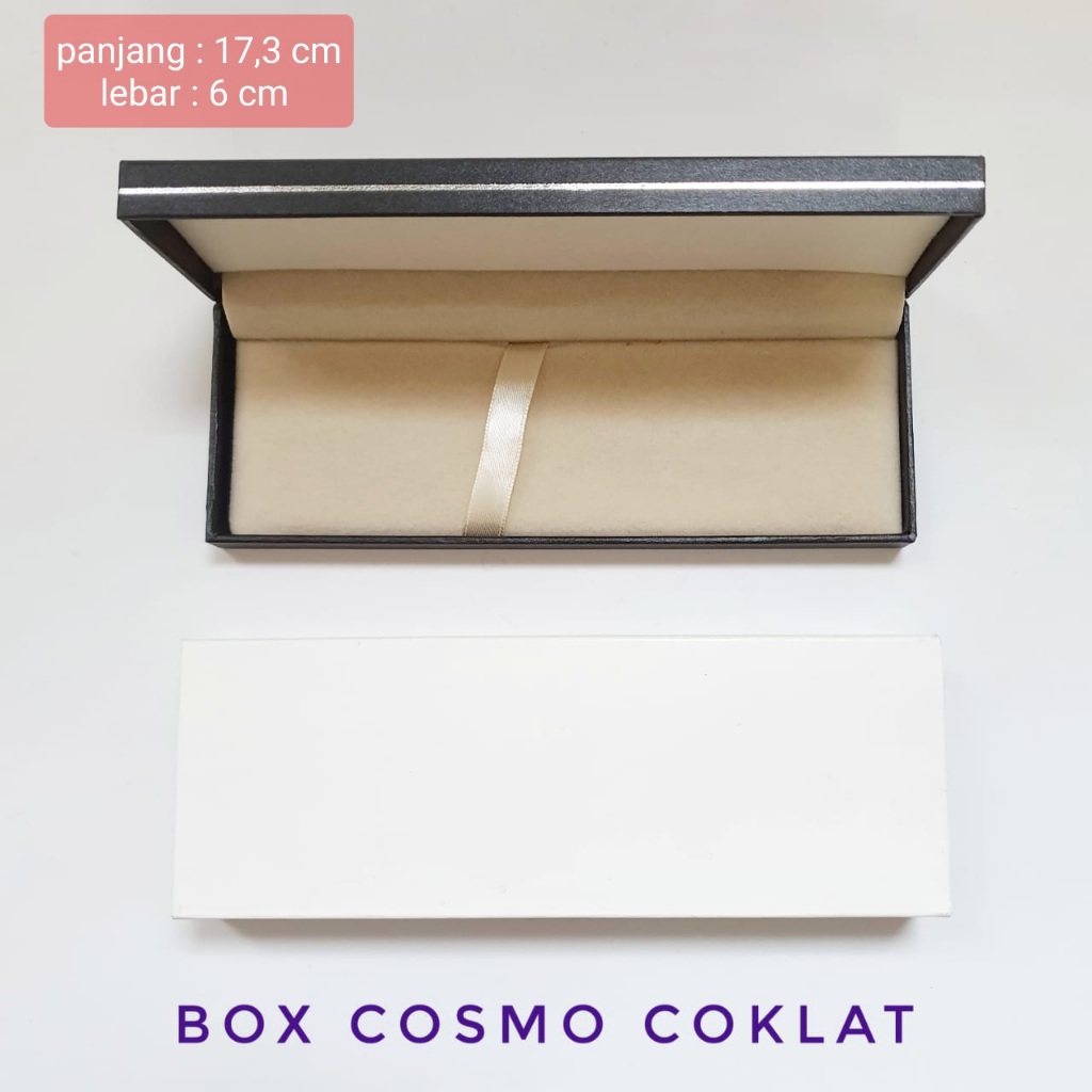 

box ballpoint promosi cosmo bludru ( untuk ballpoint gift promosi) bludru coklat