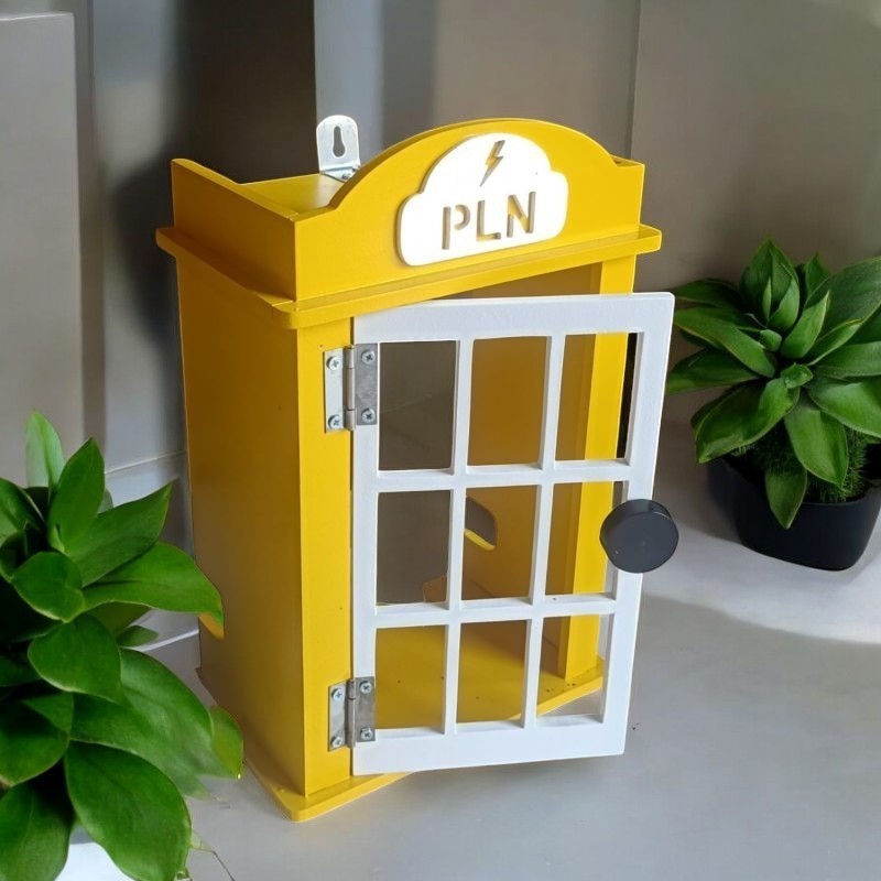 [ WALLDECOR_GALLERY ] Bok Meteran Token/Pulsa Desain Telephone London PLN tempat pelindung meteran P
