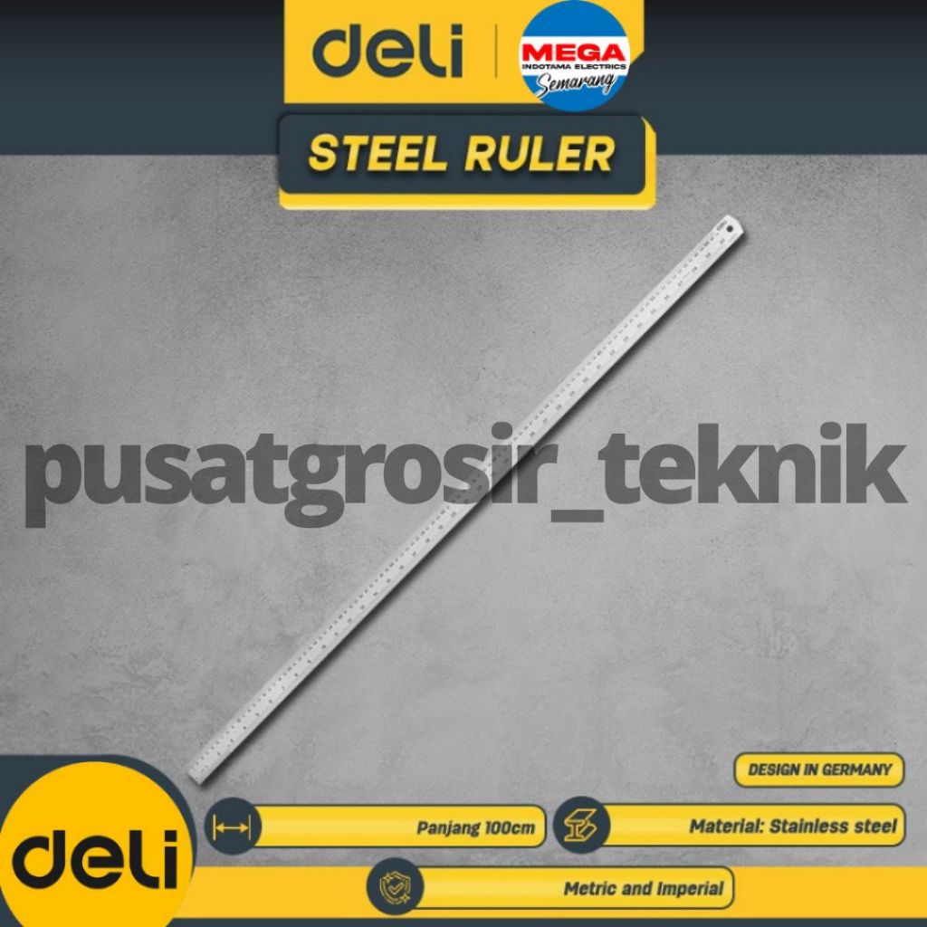 

DELI Penggaris 1 Meter Stainless Steel Ruler 1000 mm Rol