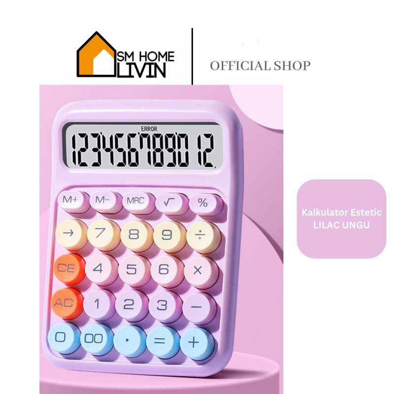 

SM HOME- KALKULATOR CALCULATOR ESTETIK LILAC PASTEL COLOUR COLOR