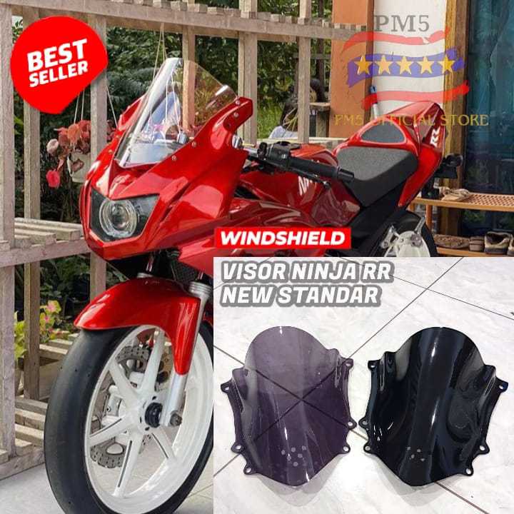 VISOR WINDSHIELD KAWASAKI NINJA RR NEW MODEL JENONG STANDAR BAHAN FULL AKRILIK VISOR NINJA RR NEW HI