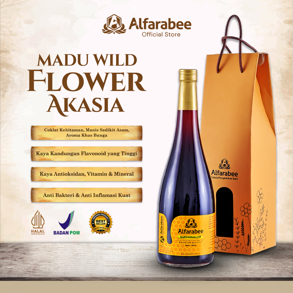 

Alfarabee - Madu Wild Flower Honey Nectar Akasia 500gr/1000gr Alami 100% Murni Asli Sertifikasi BPOM