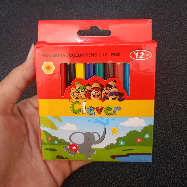 

Pensil Warna Clever 12 Warna / Pensil Warna Pendel Merk Clever Isi 12