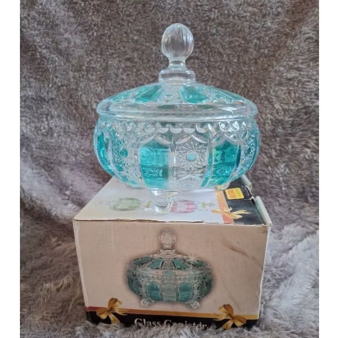 Toples Bistro Glass canister Biru