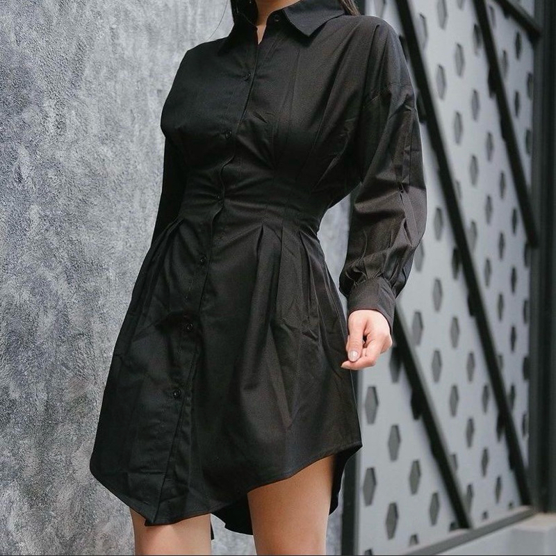 preloved modelano look a like amala shirt dress in black