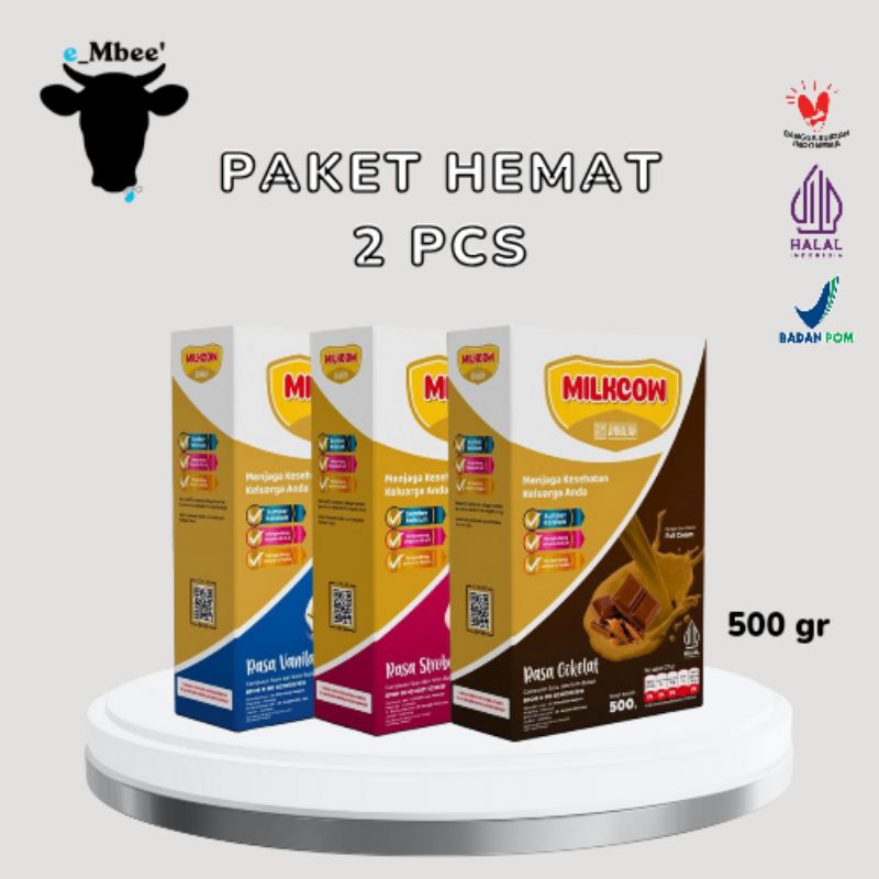 

e_Mbee' [Paket Hemat 2 pcs] Milkcow Full Cream Susu Penggemuk Anak 500 gram