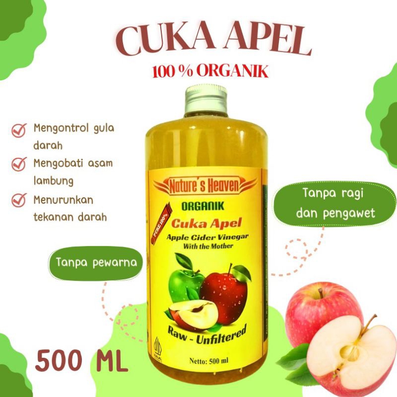 

Cuka apel organik, untuk diet, apple cider vinegar
