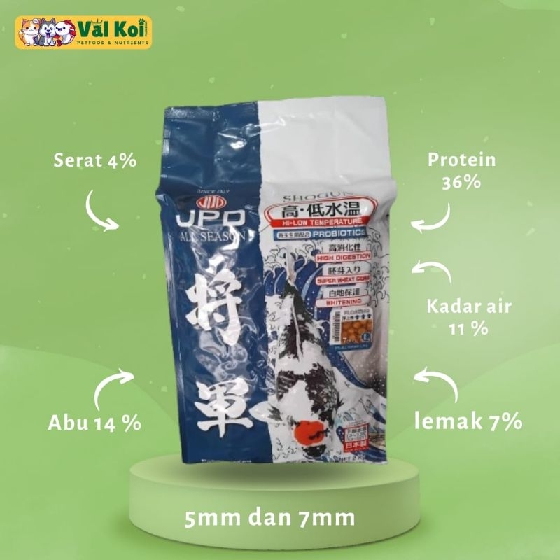 JPD Shogun M L 2kg Premium Koi Food Import Jepang Floating Pakan Ikan Makanan Ikan Koi Maskoki