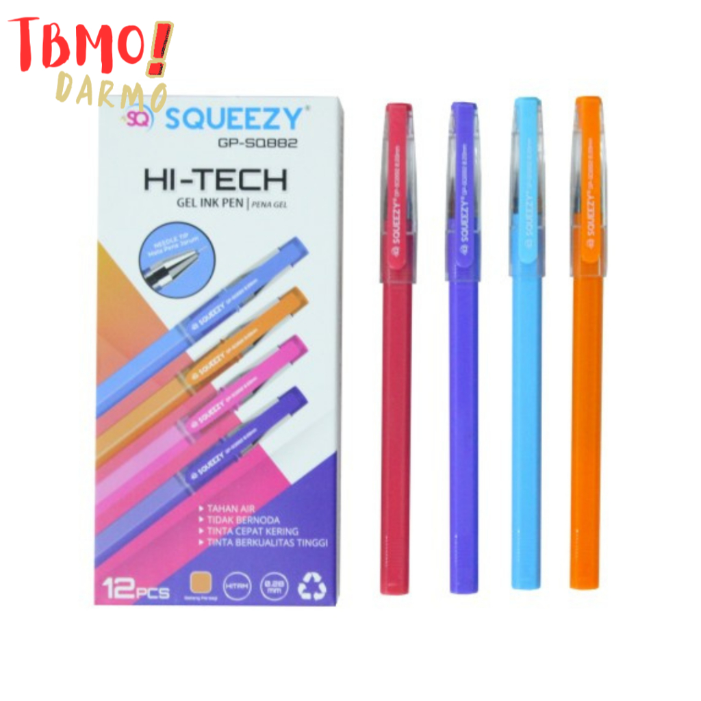 

TBMO (PACK) GEL PEN SQUEEZY HI-TECH GP-SQ882 0.28MM HITAM ISI 12