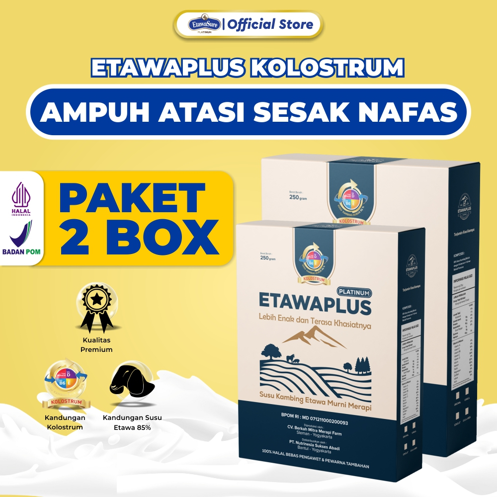 

PAKET SEHAT 2 BOX ETAWAPLUS susu kambing etawa untuk atasi asma dan nyeri sendi