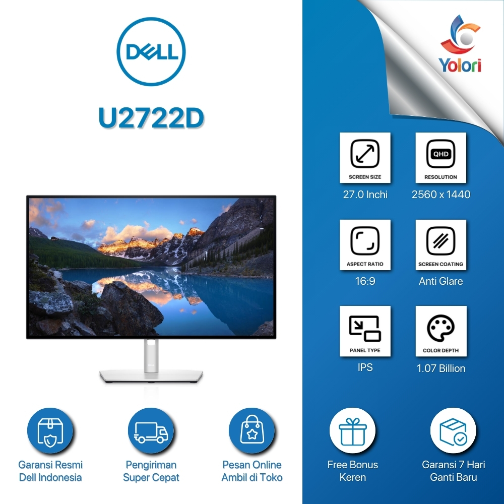 Dell U2722D UltraSharp 27" QHD Monitor IPS