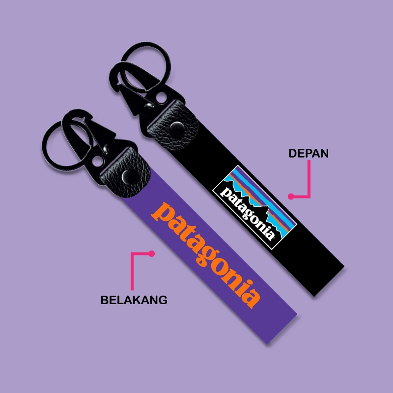 GANTUNGAN KUNCI PREMIUM LOGO PATAGONIA KEY CHAIN TAG HOLDER GEAR OUTDOR TRACKING HIGHKING AKSESORIS 