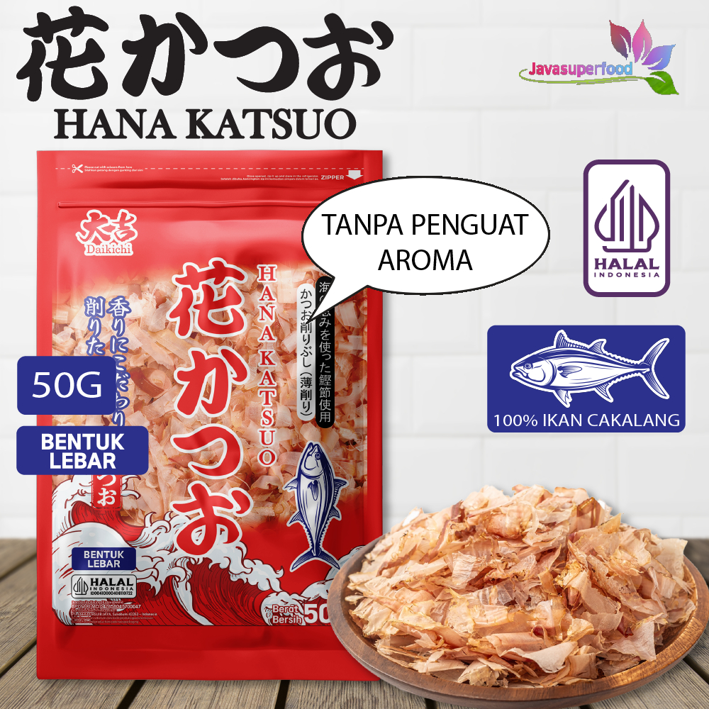 

HALAL DAIKICHI HANA KATSUOBUSHI 50GR / KATSUOBUSHI / IKAN CAKALANG / BONITO FLAKES / TABURAN TAKOYAKI / SERUTAN IKAN CAKALANG