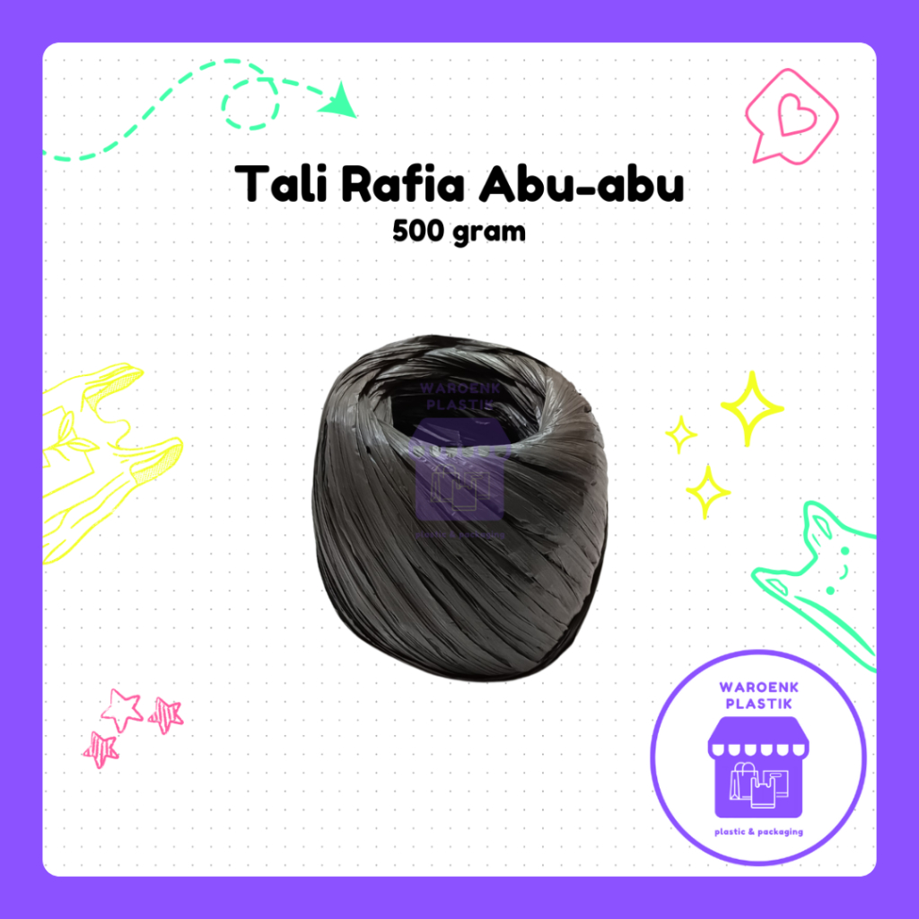 

TALI RAFIA / TALI PACKING / TALI GULUNGAN WARNA ABU