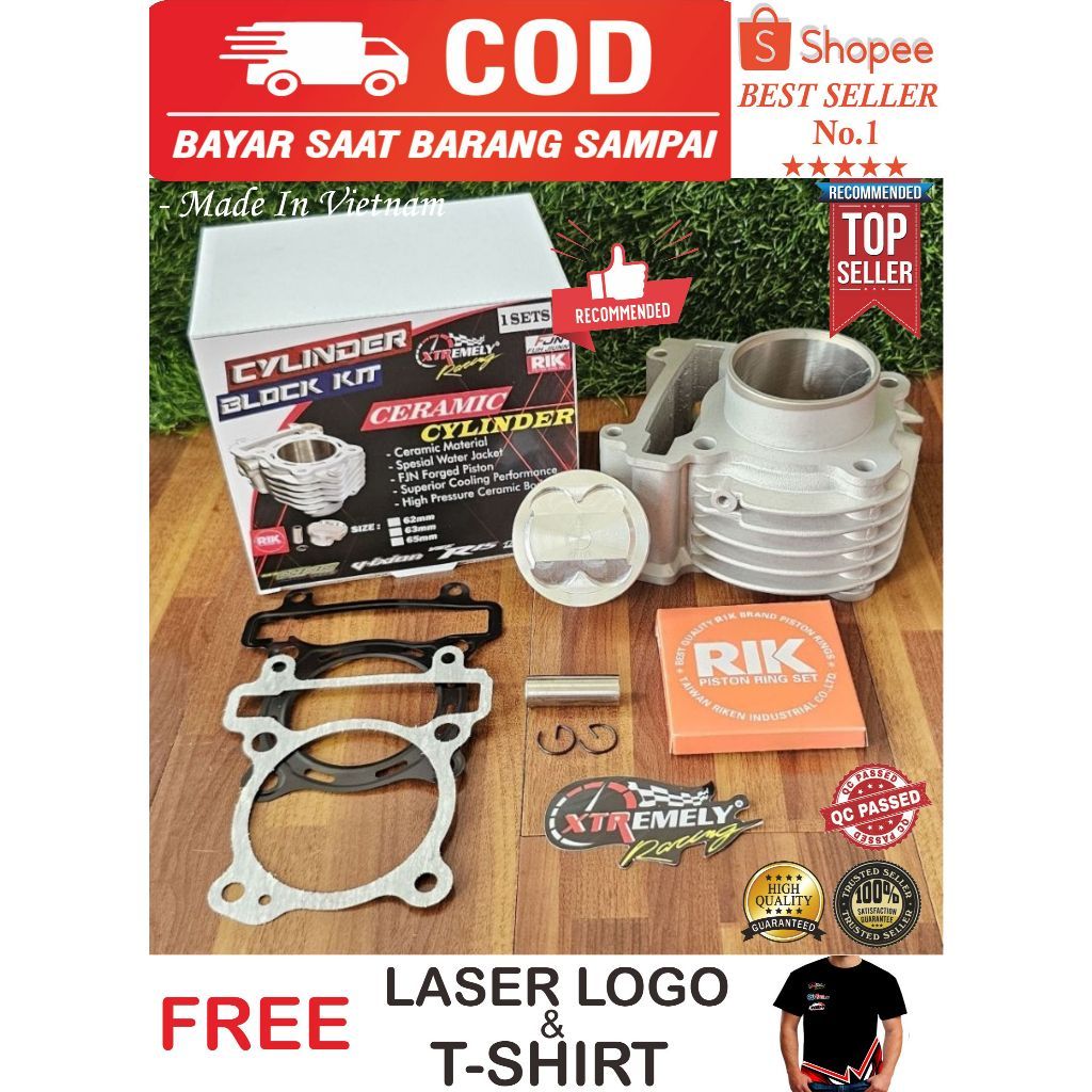 BLOK BORE UP JUPITER MX / VIXION / MX KING  KERAMIK ( MODEL SIRIP )