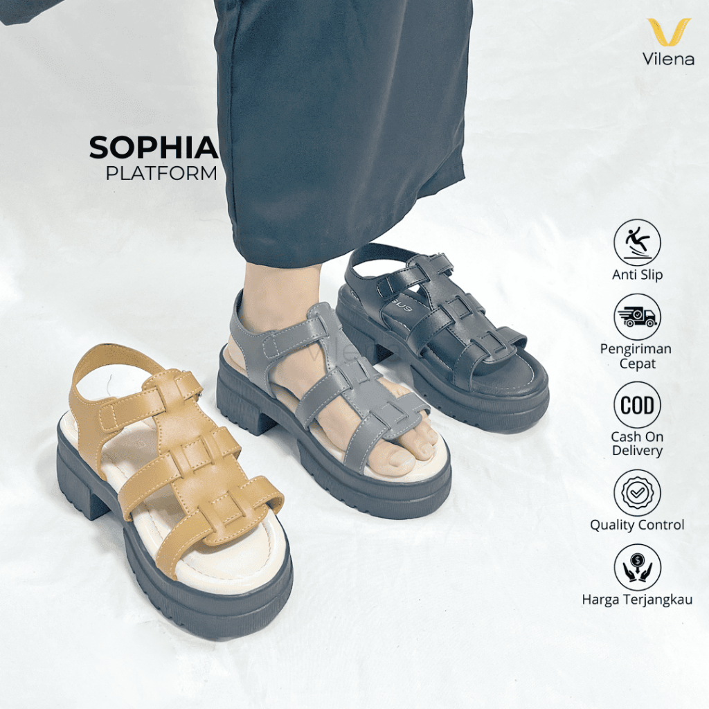 Vilena - Sophia Platform Sandal Sepatu Wanita 5 cm