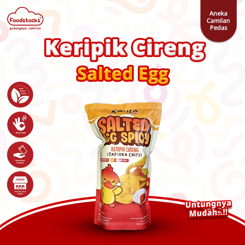 

Kaula Snack - Keripik Cireng (Tapioca Chips) Spicy - Salted Egg Version