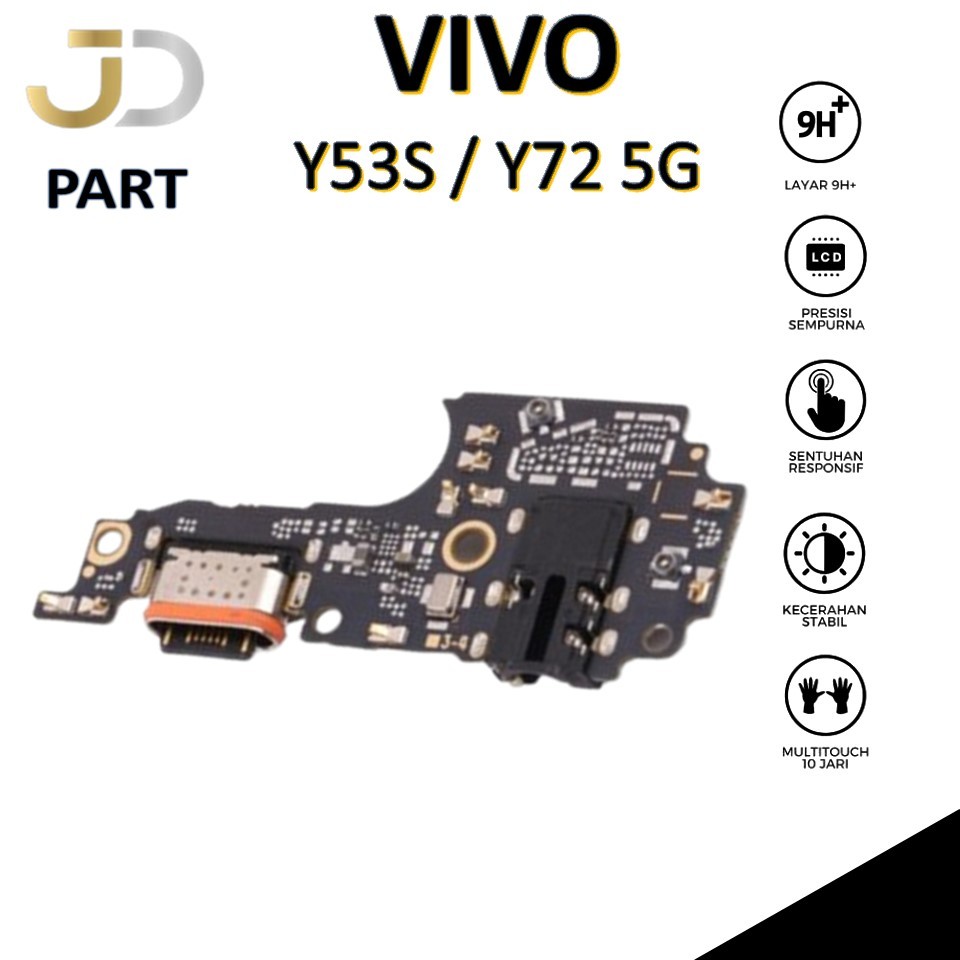 FLEXIBEL PAPAN CAS VIVO Y53S / Y72 5G + CONNECTOR CHARGER + CONNECTOR HANDSFREE + MIC ORI