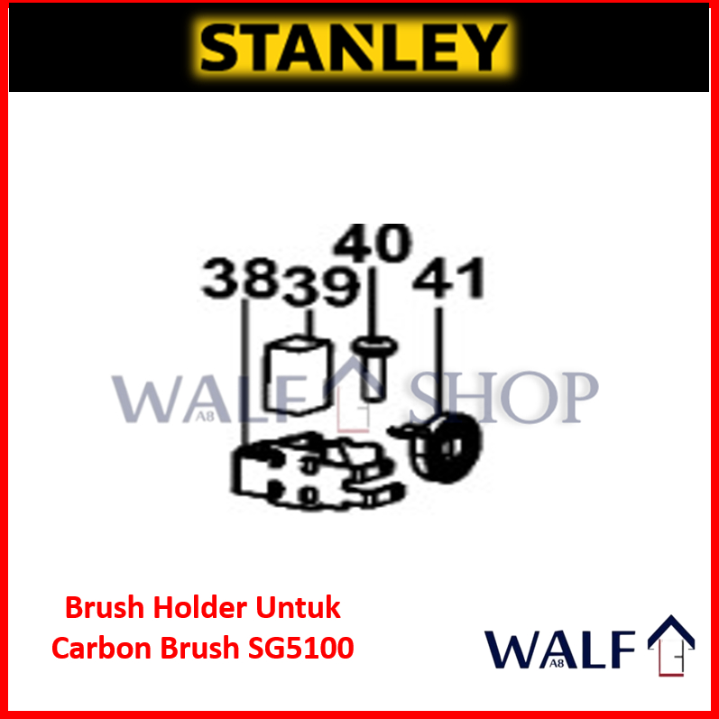 Brush Holder N767128 Untuk Mesin Stanley SG5100 | Rumah Untuk Carbon Brush SG5100