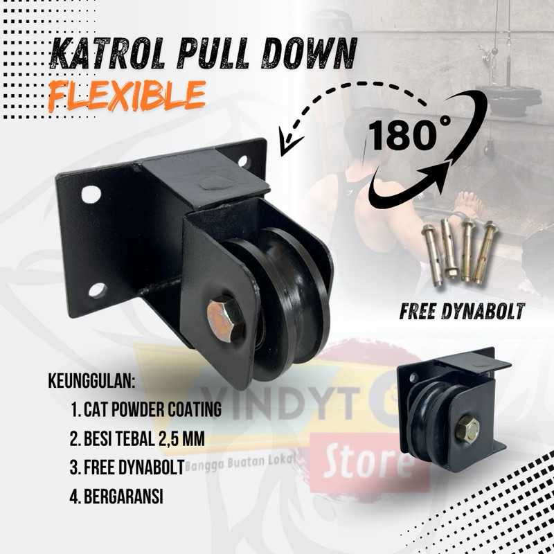 Pulley Pulldown Machine Katrol Roda Gym Fitness Pulley Tunggal Model Flexible