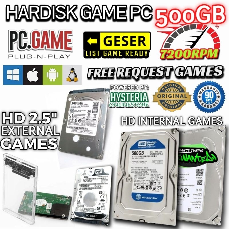 Hardisk Game PC 500Gb 7200rpm ° HDD Eksternal Internal 500Gb 7200RPM Garansi